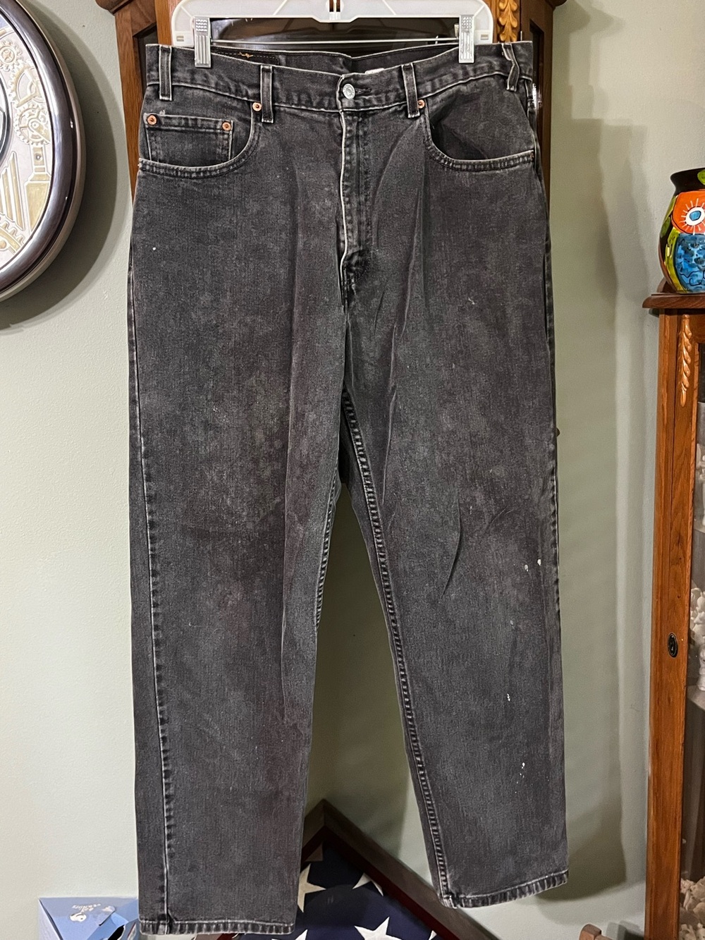Vintage Levi’s 550 Relaxed Fit Faded Black Denim Jeans Size 36x32